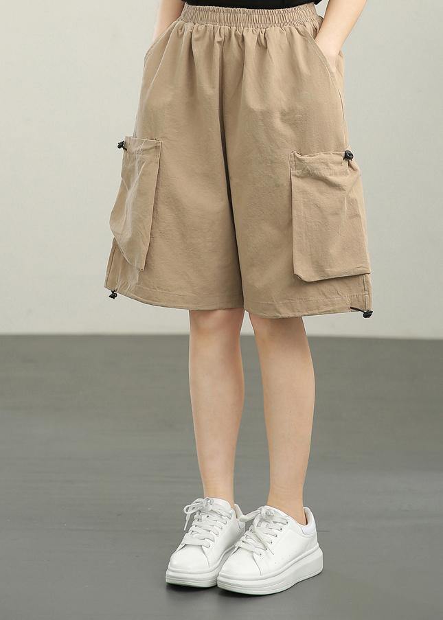 Modern Khaki Pockets Hot Pants Summer
