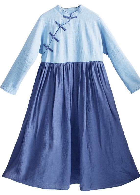 Modern Light Blue Robes Stand Asymmetrical Robe Spring Dress