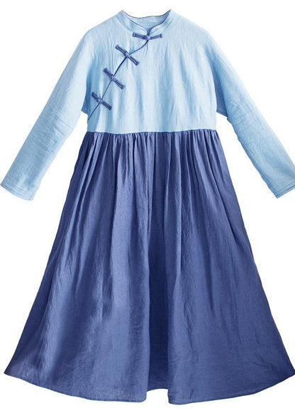 Modern Light Blue Robes Stand Asymmetrical Robe Spring Dress