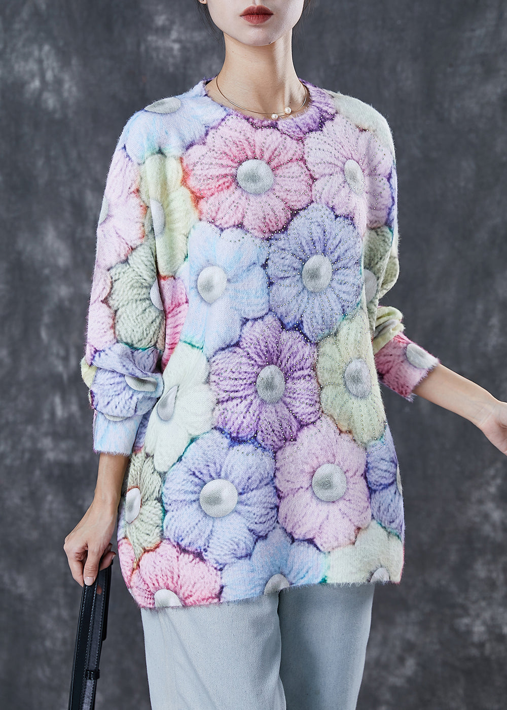 Modern Multicolour Thick Knit Sweater Tops Winter