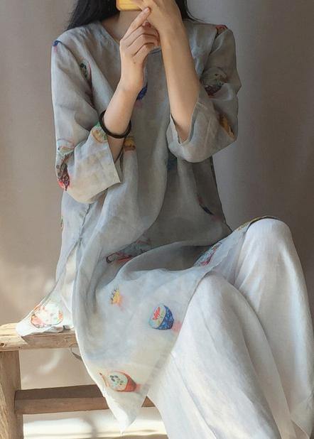Modern O Neck Half Sleeve Clothes Shape Print Shirt