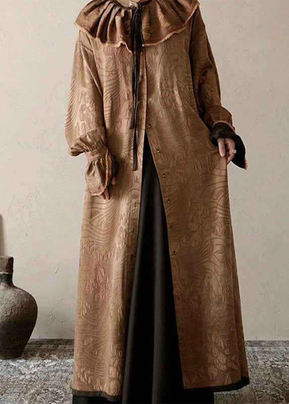 Modern Oversized Jacquard Wear on Both Sides Trench Coats Spring