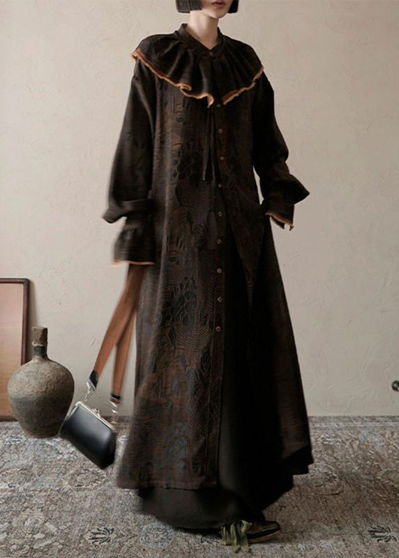 Modern Oversized Jacquard Wear on Both Sides Trench Coats Spring