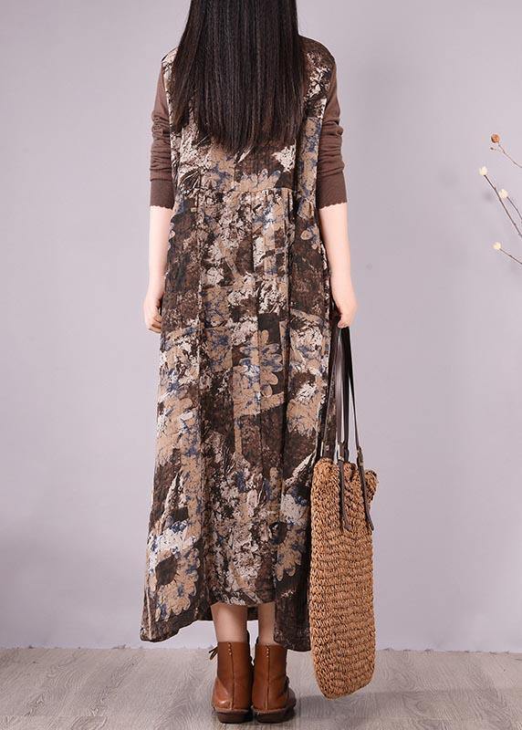 Modern Patchwork Spring Dresses Design Chocolate Print Dresses