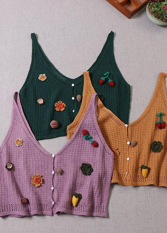 Modern Purple Button Fall Knit Vest