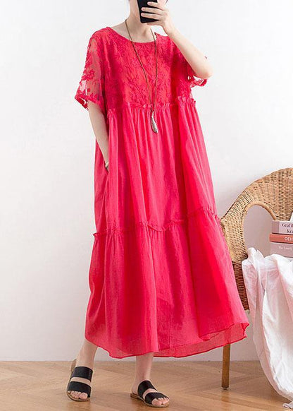 Modern Rose Patchworkprint Cotton Party Summer Dress