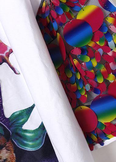 Modern Black Cartoon Print Cotton Dress Appliques Sleeve Cotton Summer Dresses