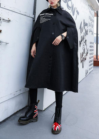 Modern Black Long Coats Design Cloak Fall Coat