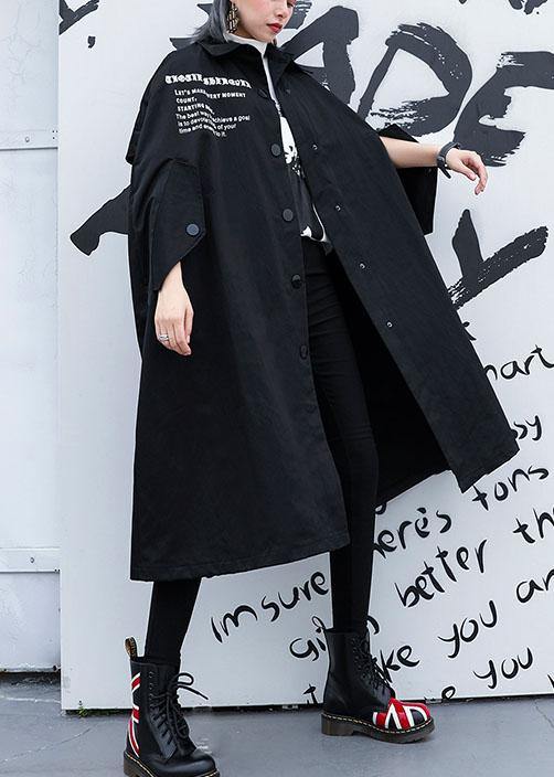 Modern Black Long Coats Design Cloak Fall Coat