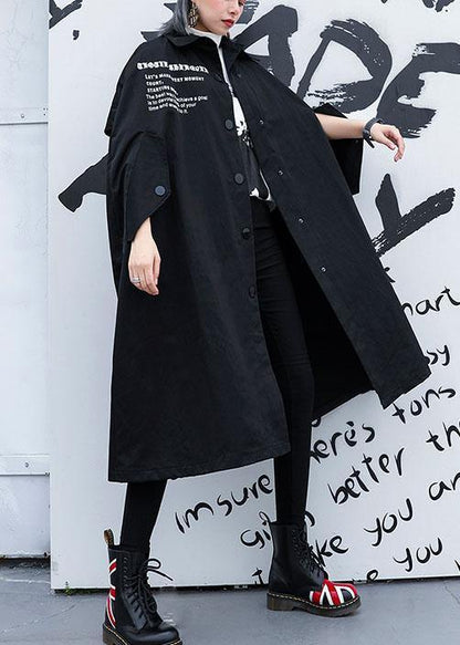 Modern Black Long Coats Design Cloak Fall Coat