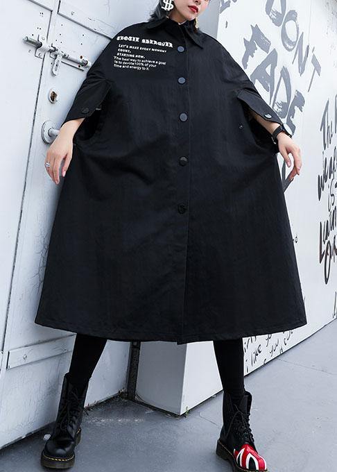 Modern Black Long Coats Design Cloak Fall Coat