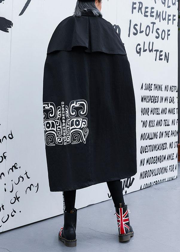 Modern Black Long Coats Design Cloak Fall Coat