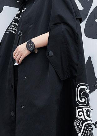 Modern Black Long Coats Design Cloak Fall Coat