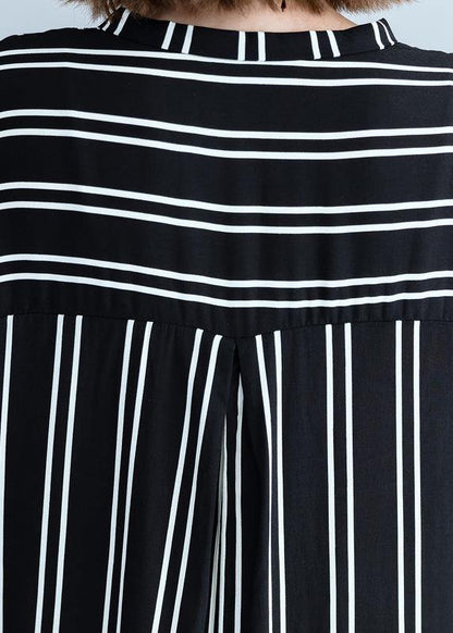 Modern Black Wardrobes Striped Summer Shirt Dress
