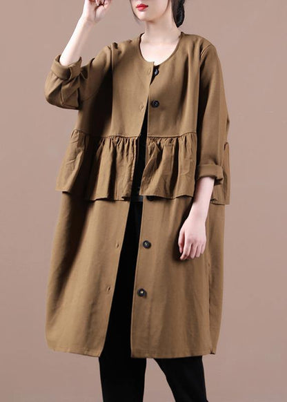 Modern Chocolate Clothes for Tops O Neck Patchwork Spring Outwears