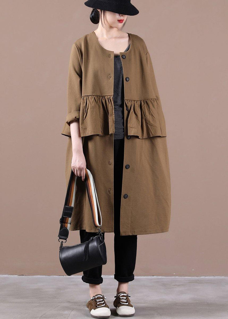 Modern Chocolate Clothes for Tops O Neck Patchwork Spring Outwears