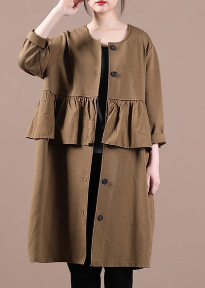 Modern Chocolate Clothes for Tops O Neck Patchwork Spring Outwears