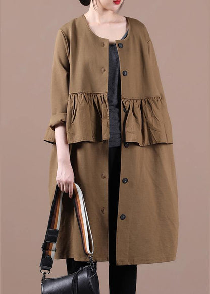 Modern Chocolate Clothes for Tops O Neck Patchwork Spring Outwears