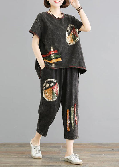 Modern Cotton Crane Organic Cotton Loose Short Sleeve Blouse and Pants