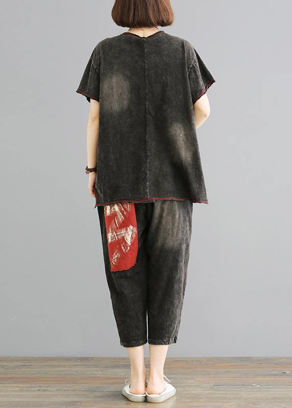 Modern Cotton Crane Organic Cotton Loose Short Sleeve Blouse and Pants