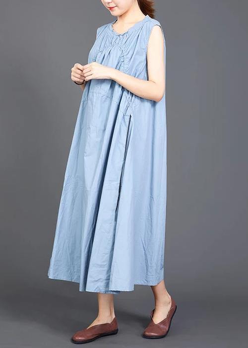 Modern Cotton Tunic Pattern Drops Design Folded Lacing Irregular Splice Color Dress