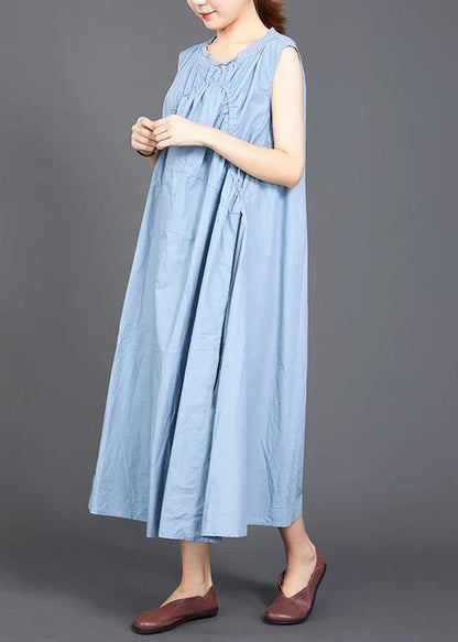 Modern Cotton Tunic Pattern Drops Design Folded Lacing Irregular Splice Color Dress