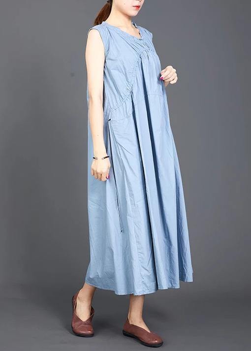 Modern Cotton Tunic Pattern Drops Design Folded Lacing Irregular Splice Color Dress