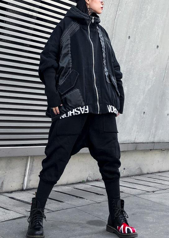 Modern Denim Black for Sewing Zippered Patchwork Coats