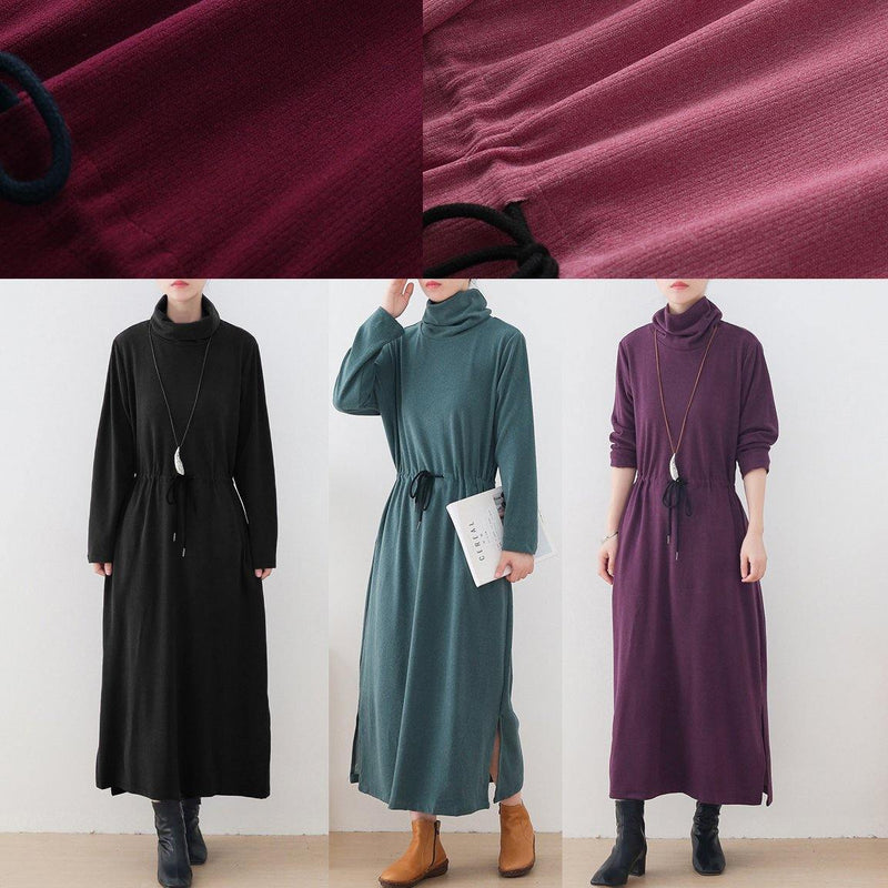 Modern High Neck Drawstring Dresses Tutorials Pink Loose Dresses
