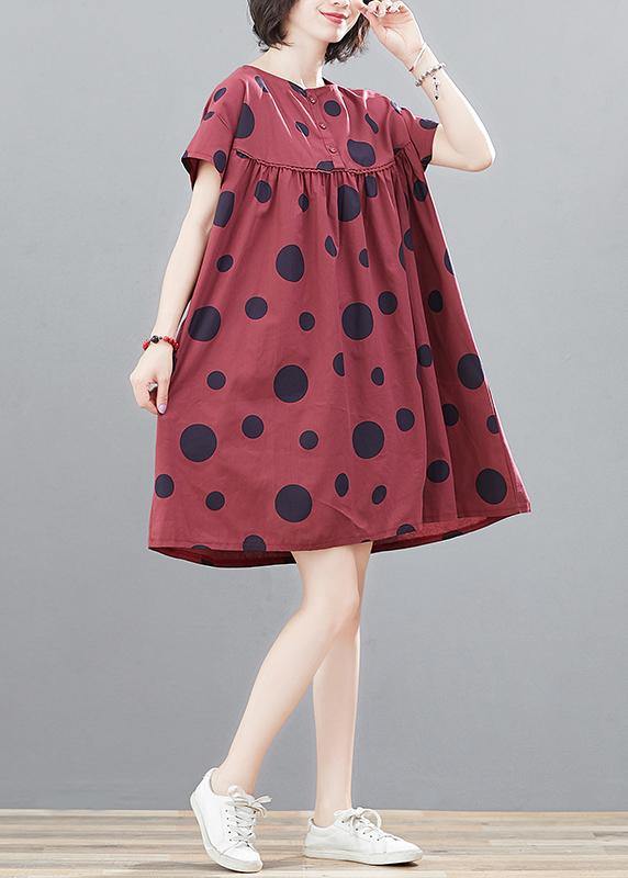 Modern High Waist Cotton Summerclothes Fabrics Yellow Dotted Tops