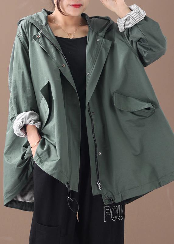 Modern Hooded Baggy Clothes for Green Silhouette Winter Outwear