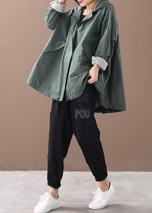 Modern Hooded Baggy Clothes for Green Silhouette Winter Outwear