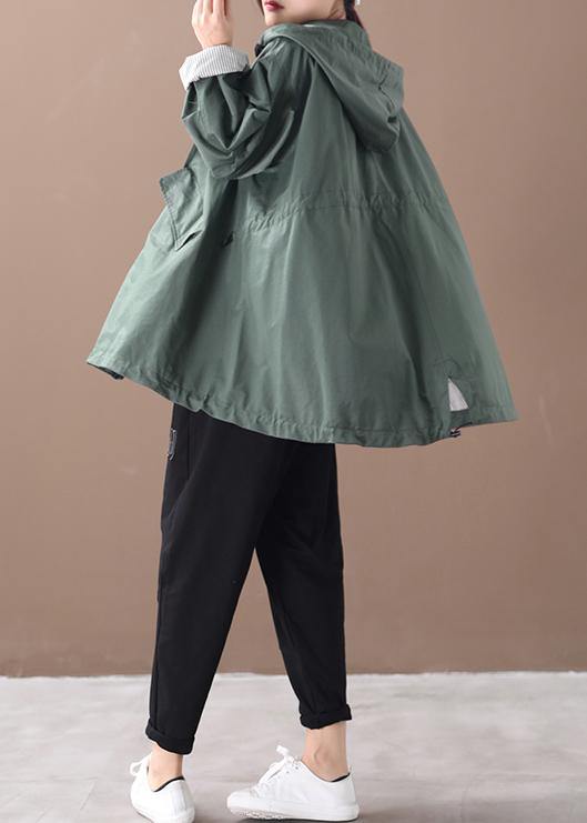 Modern Hooded Baggy Clothes for Green Silhouette Winter Outwear