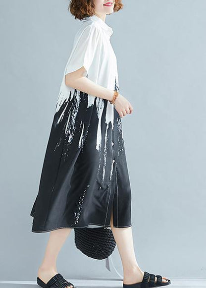 Modern Lapel Cotton Clothes for Work Outfits Brown Leopard Print Dress