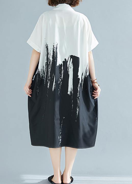 Modern Lapel Cotton Clothes for Work Outfits White Dress