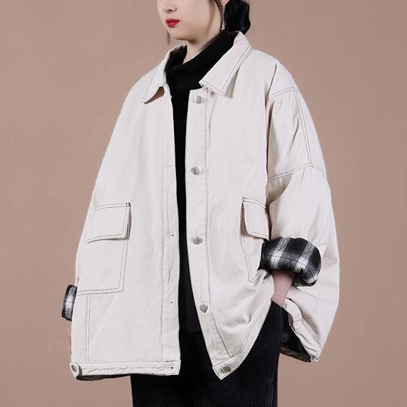 Modern Nude Tunic Coat Photography Lapel Button Down Spring Outwear