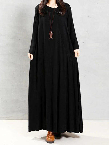 Modern O Neck Patchwork Linen Cotton Spring Robes Runway Burgundy Dress