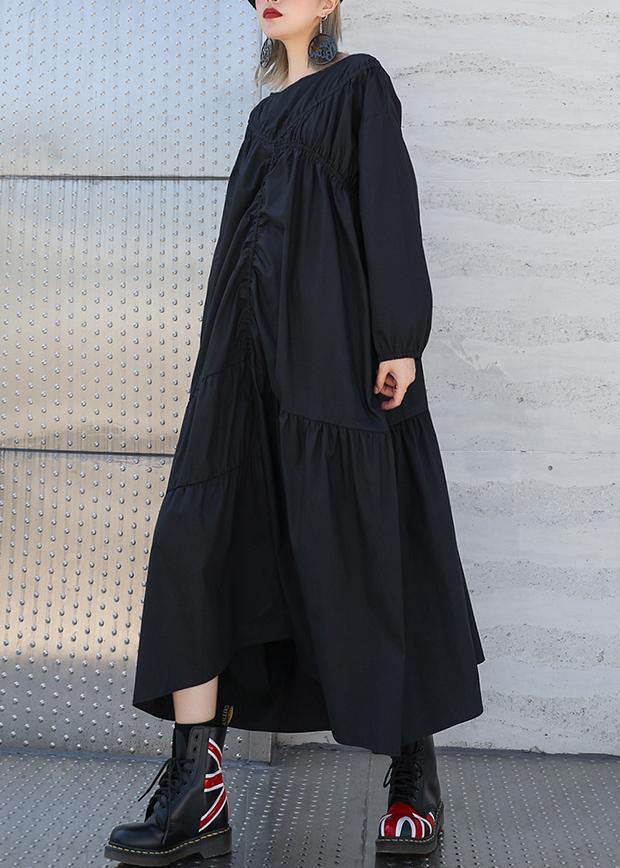 Modern O Neck Cinched Cotton Fall Long Shirts Ideas Black a Line Dresses