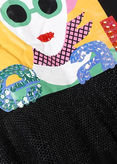 Modern Patchwork Tulle Clothes Shirts White Prints Dresses Summer