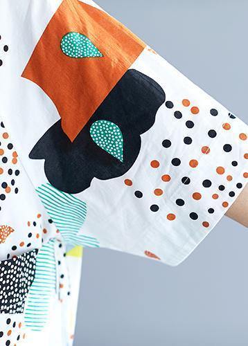 Modern Prints Cotton Clothes Big Pockets Dresses Summer Dress