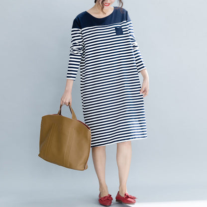 Modern Striped Cotton Tunics Ideas Pockets Cotton Dress