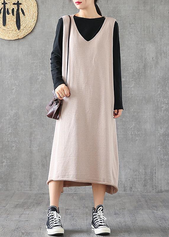 Modern V Neck Sleeveless Quilting Clothes Photography Chocolate Maxi Dresses