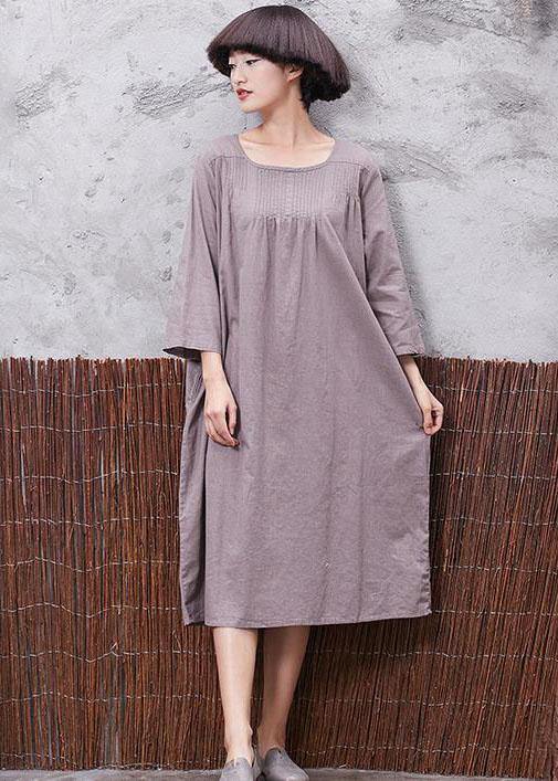 Modern Cinched Linen Cotton Clothes for Shirts Khaki Dress Summer