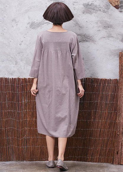 Modern Cinched Linen Cotton Clothes for Shirts Khaki Dress Summer