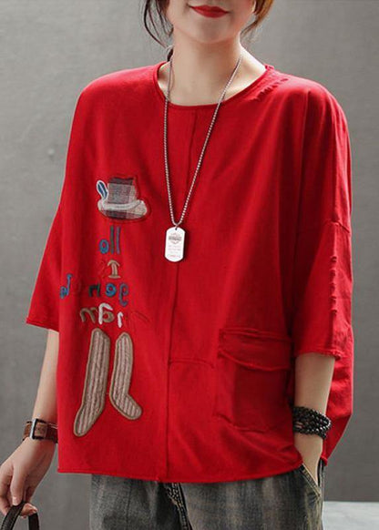 Modern Yellow Cotton Clothes for Organic Embroidery Letter Summer Drop Shoulder Sleeve T-shirt