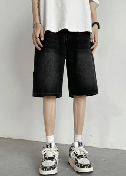 Mud Yellow Pockets Denim Shorts High Waist Summer
