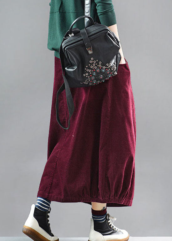 Mulberry Corduroy a Line Skirts Pockets Spring