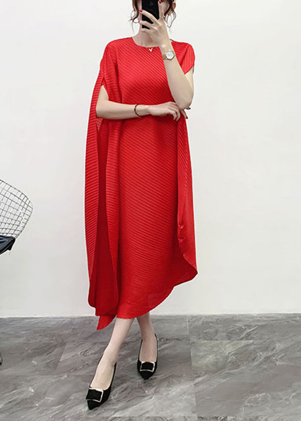 Mulberry O-neck Striped Maxi Dresses Short Sleeve