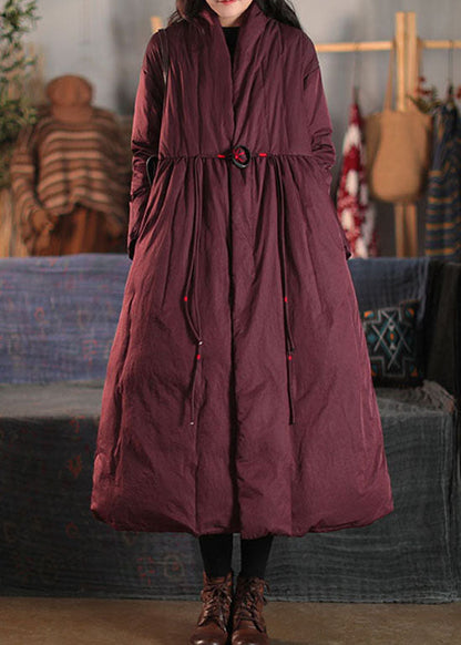 Mulberry Patchwork Duck Down Coat Button Winter