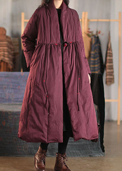 Mulberry Patchwork Duck Down Coat Button Winter